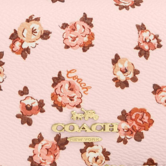 COACH NEW WITH TAGS Mini Wallet On A Chain With Rosette Print - Picture 2 of 5